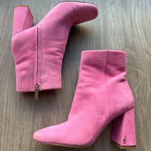 Sam Edelman pink suede bootie